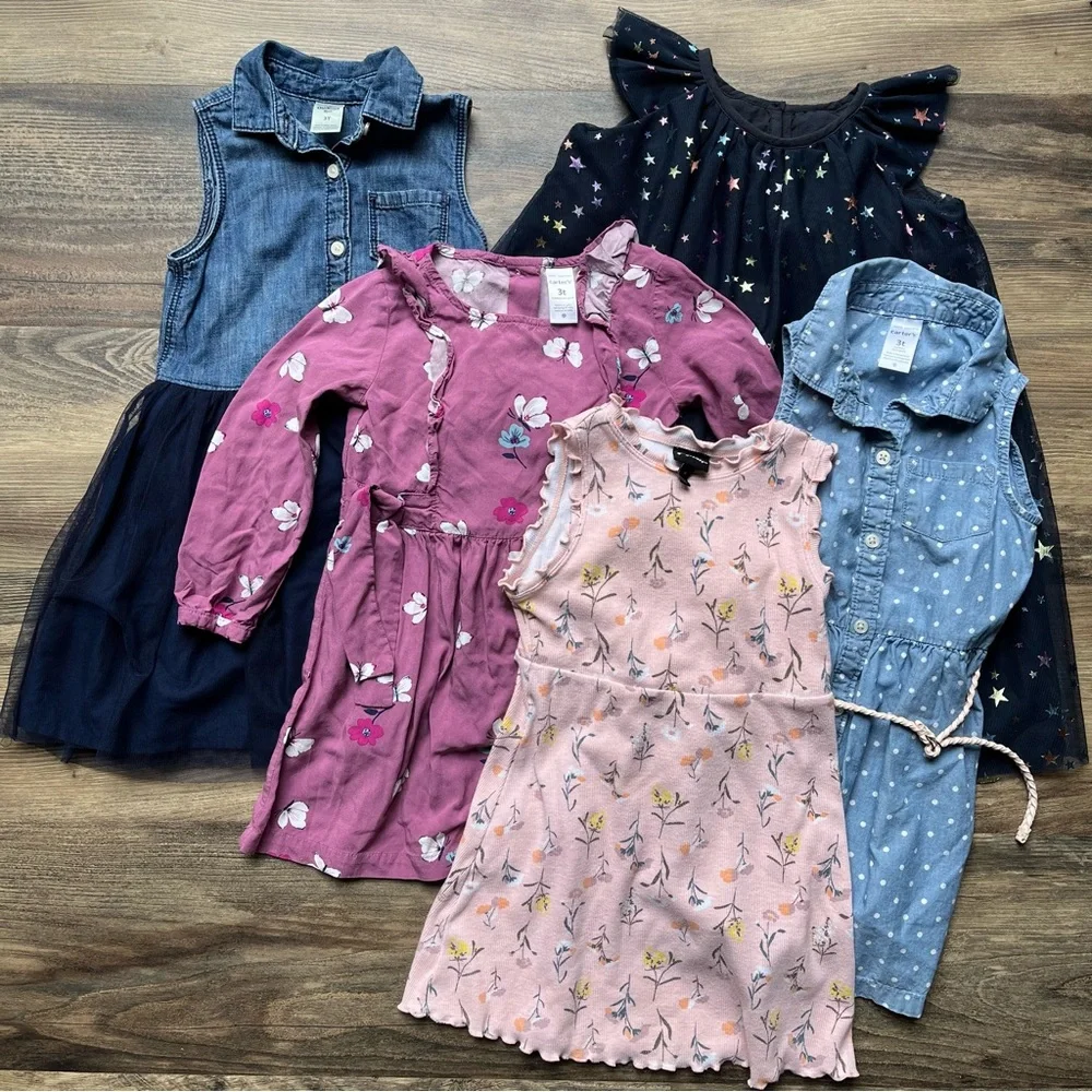 OshKosh, Carter’s and More - Bundle of 5 Dresses 3T